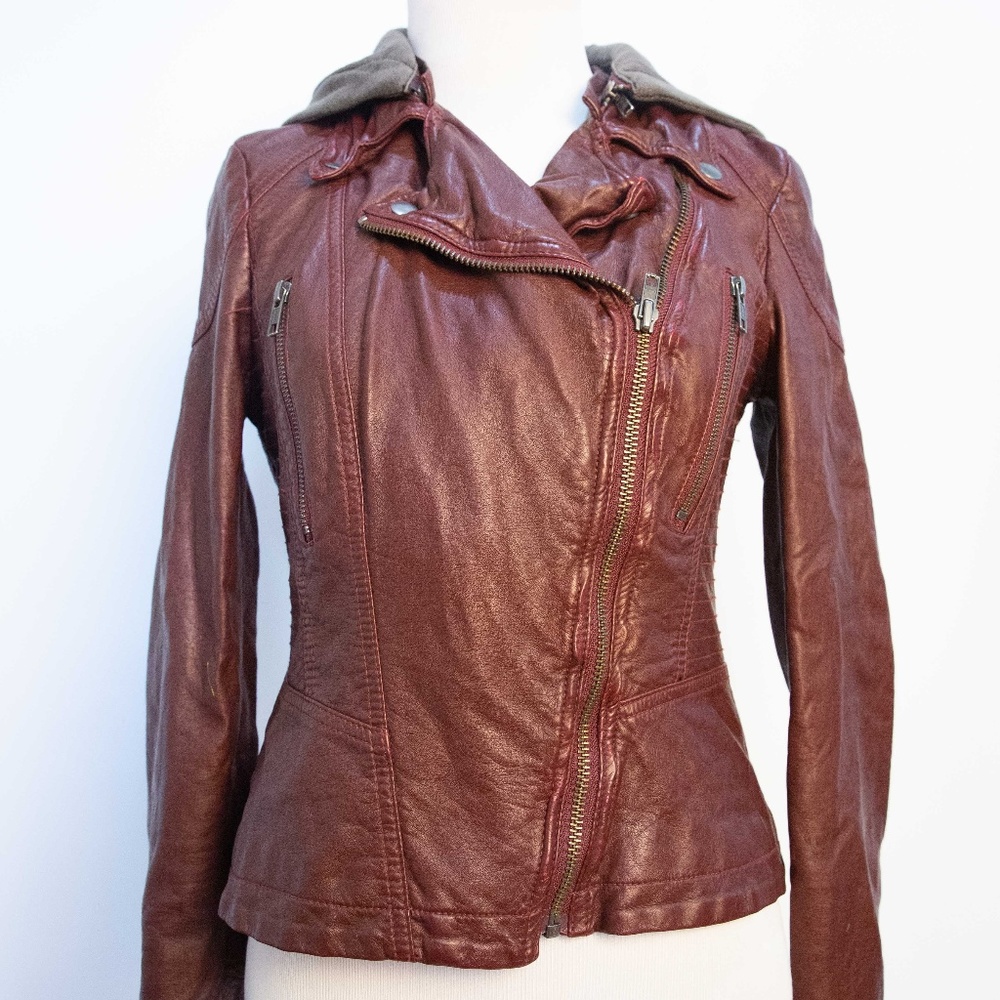 Free People Size 2 Brown Faux Leather Jacket